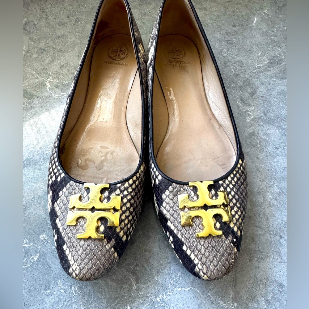 Tory Burch snake skin loafer